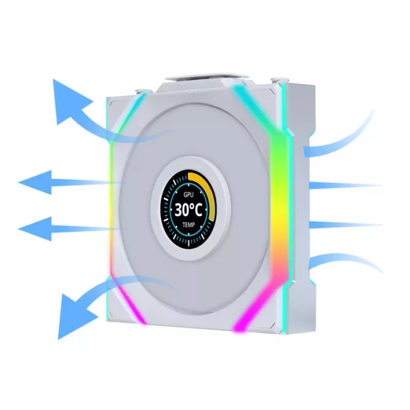 Ventilaator Lian Li UNI FAN SL Wireless LCD 120 12 cm Valge 31 dB 51.45 cfm