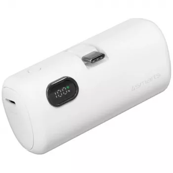 Akupank 4smarts 541657 5000 mAh Li‑Ion valge USB‑C 2 porti PD 2.0 PPS Quick Charge 3.0 3.63 V