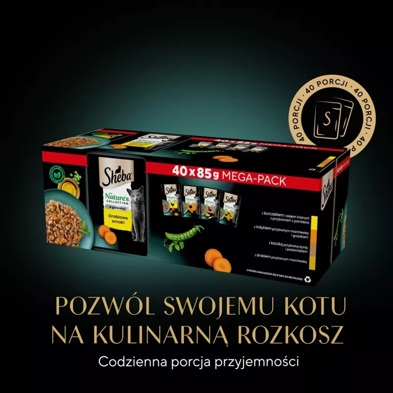 SHEBA Nature's Collection linnuliha maitsed tarretises - märg kassitoit - 40 x 85 g
