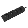 Lanberg PS0-04E-0100-IEC-BK toite pikendusjuhe 1m 4 vahelduvvoolupesa siseruumidesse Must