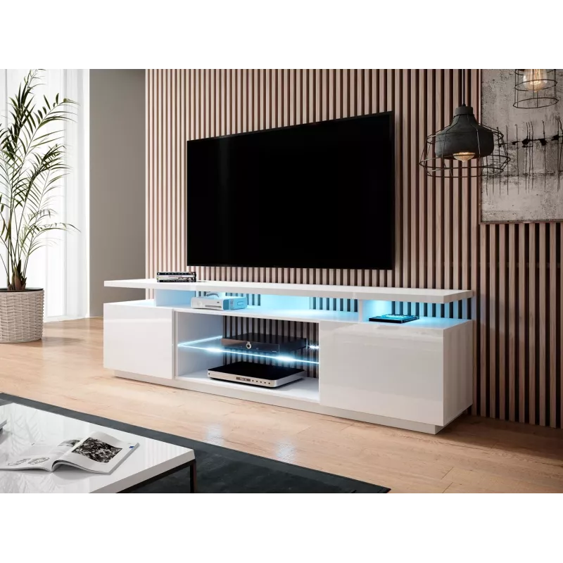 RTV-kapp EVA 180x40x56 valge/valge läikiv