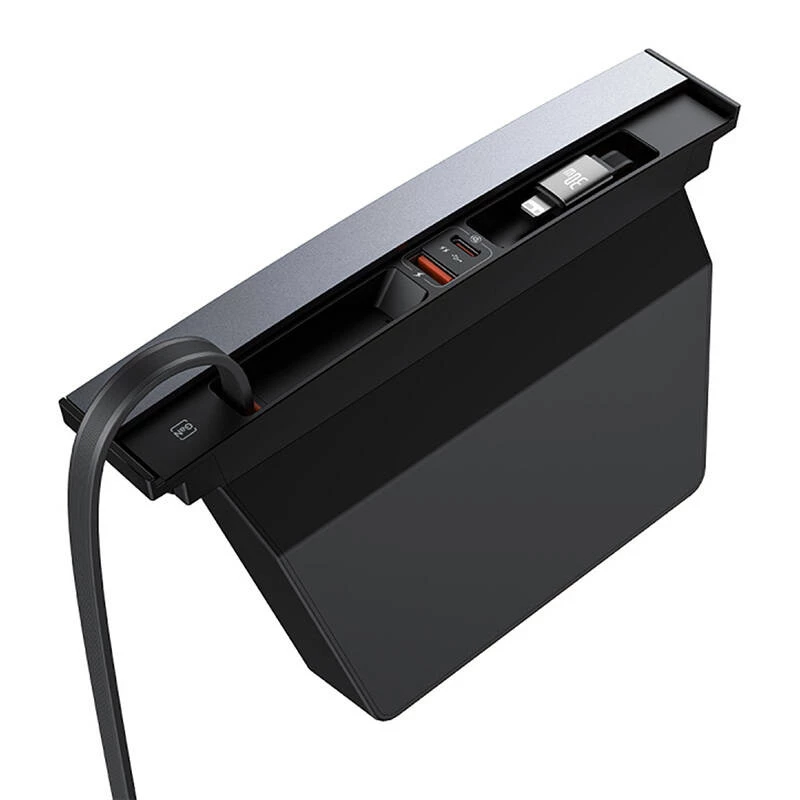 Hub Baseus T-Space USB-C–Lightning kaablitega Tesla autodele (must)