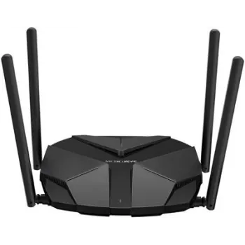 Lauaruuter MERCUSYS MR85X AX3000 kahe ribaga Wi‑Fi 6, 3000 Mbps, 4 antenni, 3 Gigabit LAN-porti, must