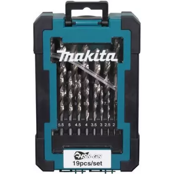 Puuriterade komplekt Makita D-78352 HSS-GS, 19-osaline kiirlõiketerasest keerdpuurid