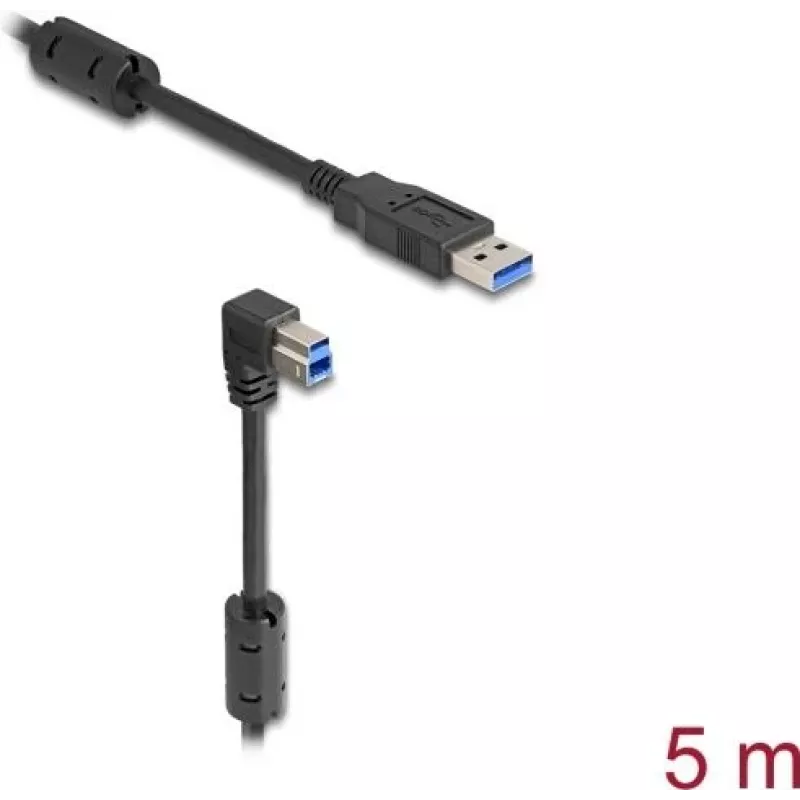 DeLOCK USB-kaabel Type-A-pistik Type-B isasesse 90° allapoole nurga all 5 m