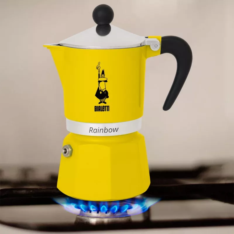 Moka pot Bialetti Rainbow must kollane