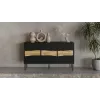 Kummut cama meble INSERTO 3D 143,5×40×80 cm must LED-valgustusega, puitlaastplaat, 16 mm raam