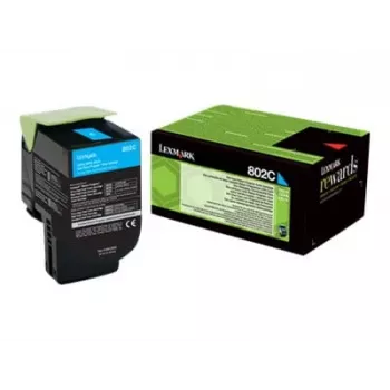 Lexmark 802C toonerkassett 1 tk Originaal Tsüaan