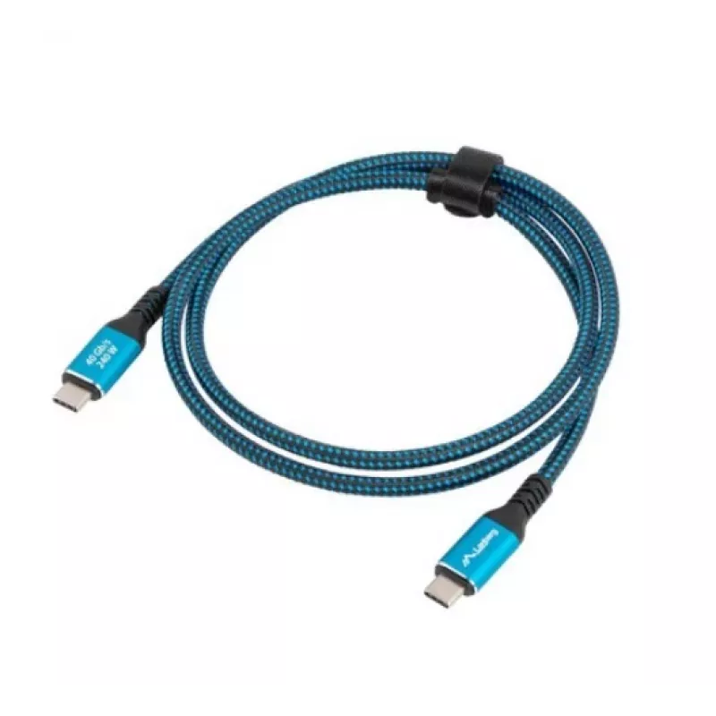 USB-C M/M USB4 kaabel 1,5M 240W 60Hz Must-Sinine
