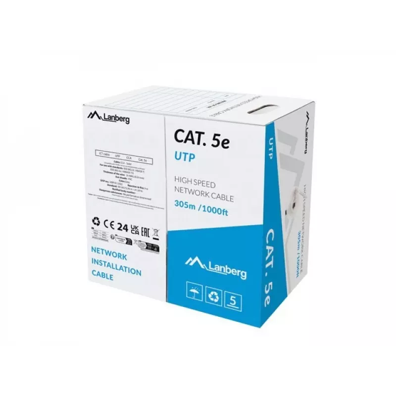 Lanberg LCU5-15CC-0305-S võrgukaabel hall 305 m Cat.5/Cat.5e U/UTP (UTP)