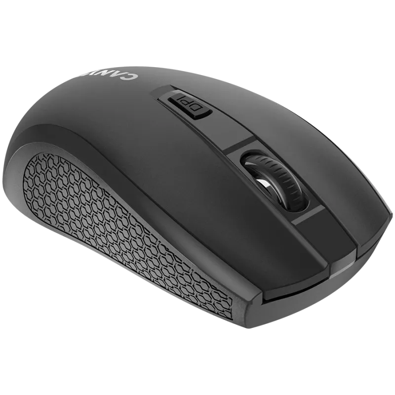 CANYON MW-7, 2,4 GHz juhtmevaba hiir, 6 nuppu, DPI 800/1200/1600, koos 1 AA patareiga, mõõdud 110*60*37 mm, 58 g, must