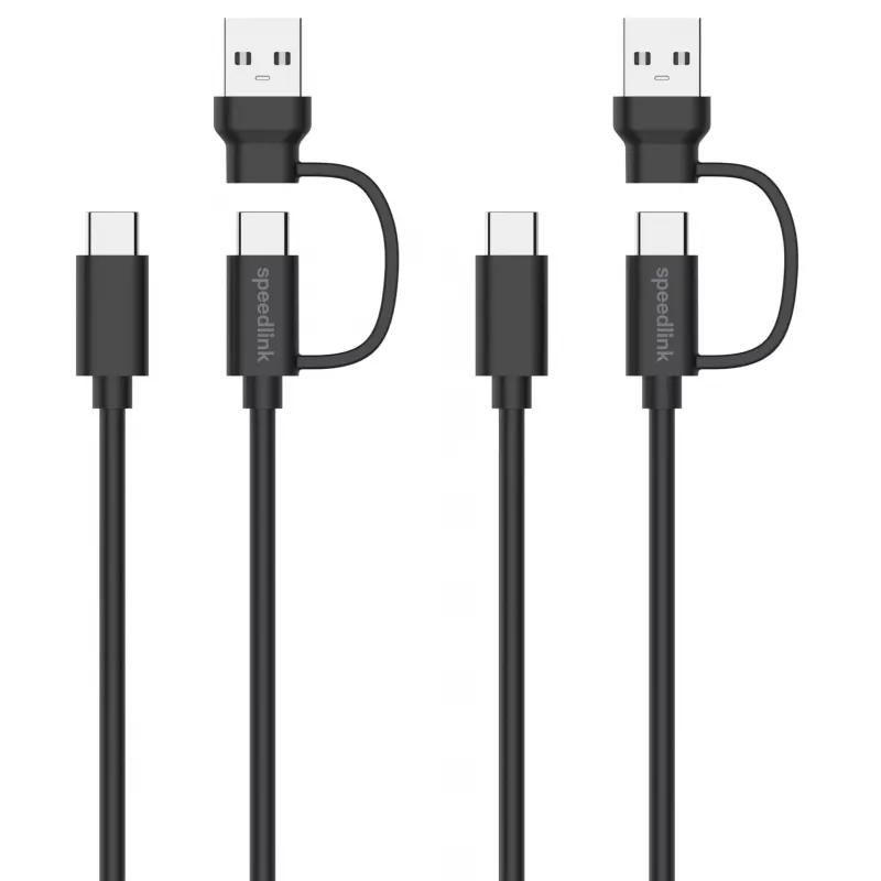 USB 3.2 Gen 1 (3.1 Gen 1) kaabel Speedlink SL-460101-BK, 3 m, USB A/USB C to USB C, must
