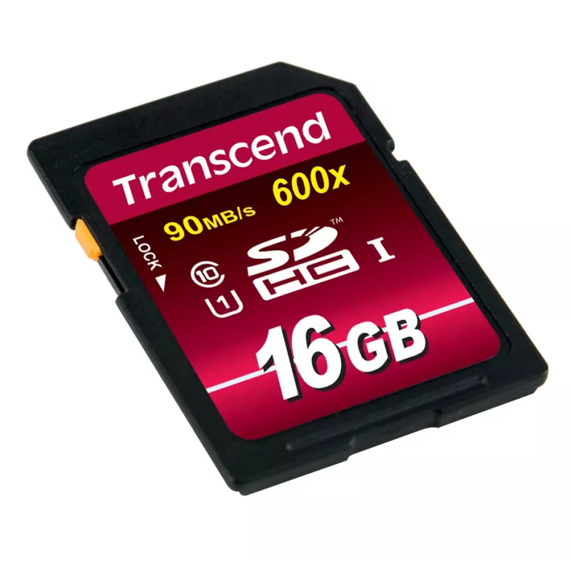 Flash Memory Transcend 16GB SDHC Class 10 UHS-I 600x TS16GSDHC10U1