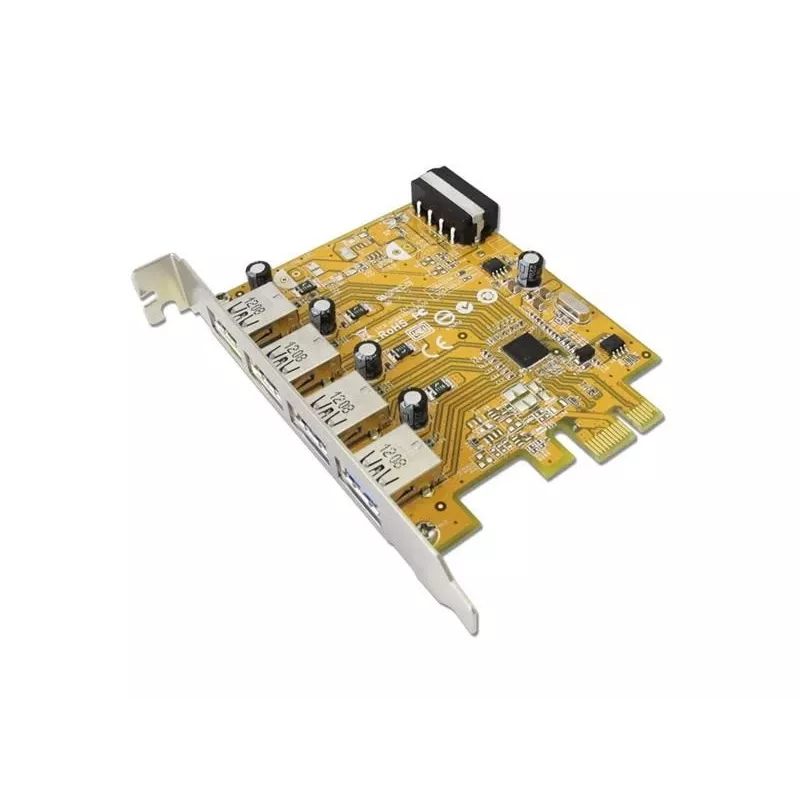 Sisemine USB 3.2 Gen 1 (5 Gbit/s) PCIe liidesekaardi adapter — Sunix USB4300N, 78×121×18 mm