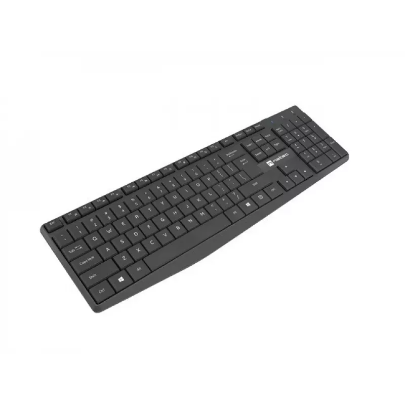 Juhtmega USB täissuuruses klaviatuuri ja hiire komplekt NATEC SQUID — QWERTY US International, 105 klahvi, must, 1600 DPI hiir