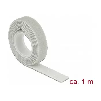 Haak- ja silmusteip DELOCK 18274 — hall, 13 mm × 1 m, 1 tk