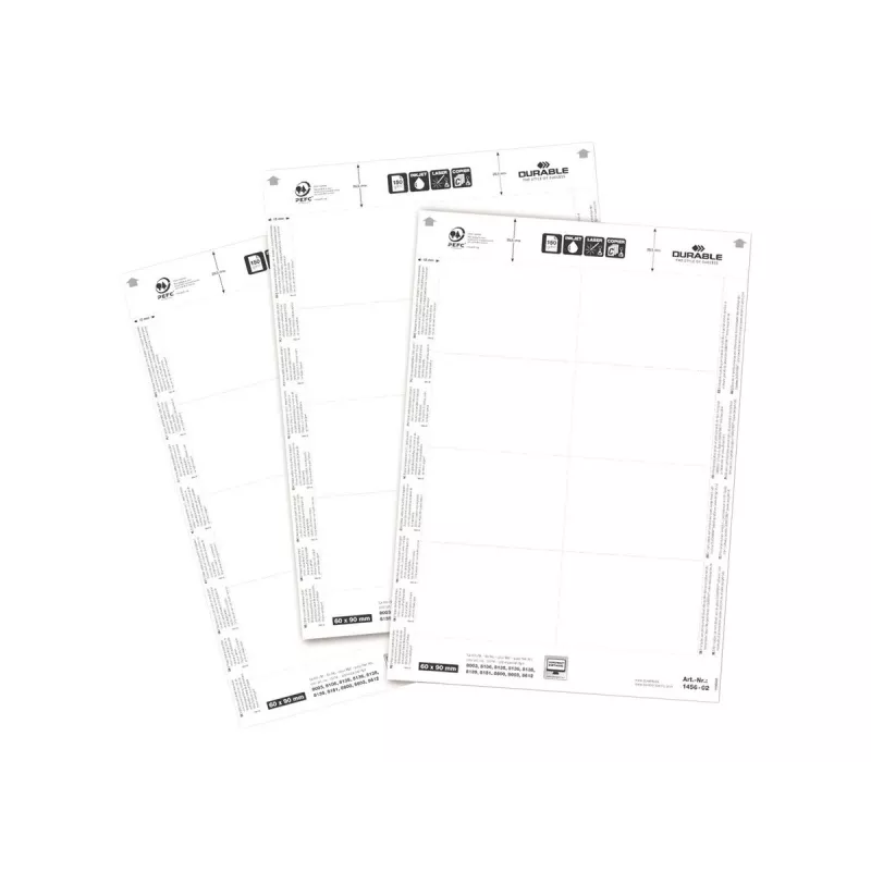 Nimesildi vaheleht Durable 1456-02 60x90 mm Valge