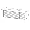 Kummut cama meble Cama 4D CORTINA — 2000×400×810 mm, must, puitlaastplaat