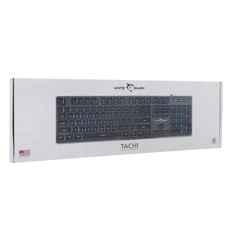 Mehaaniline mänguriklaviatuur White Shark Tachi Must US paigutusega RGB taustavalgustus