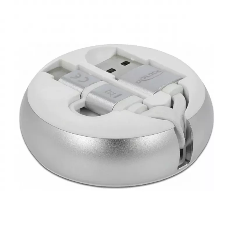 Sissetõmmatav kaabel DeLOCK USB 2.0 2-in-1 Type-A – Micro-B ja USB-C™