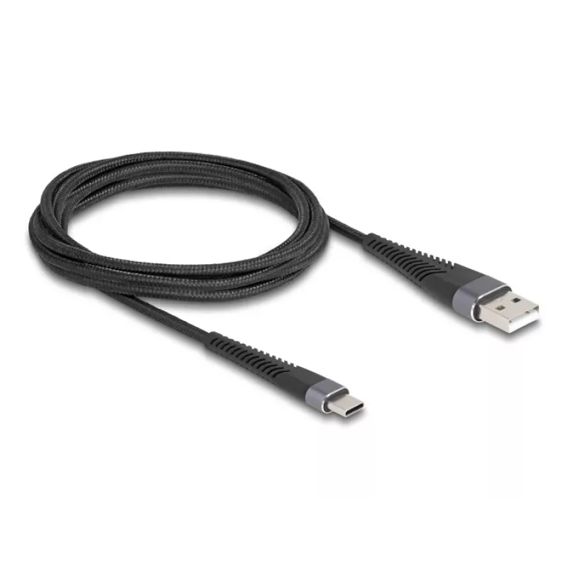 DeLOCK USB-kaabel USB 2.0 2 m USB A USB C Must 81122