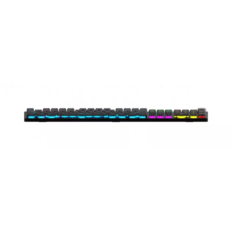 Klaviatuur IBOX AURORA K-6 — täissuuruses QWERTY, RF juhtmevaba + Bluetooth, RGB taustvalgustus, mehaanilised madala profiiliga klahvid, must
