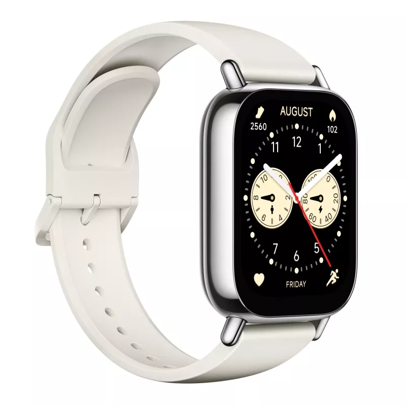 Nutikell Xiaomi Redmi Watch 5 Lite — 1,96-tolline AMOLED, GPS, 470 mAh, kuldne korpus, valge TPU-rihm