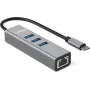 ROLINE USB Type C - Gigabit Ethernet Converter+ Hub 3x - digitaalne/andmed (12.02.1127)