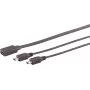 USB-kaabel S/CONN 13-20022 USB 2.0 0,3 m USB C 2x Mini-USB B Must