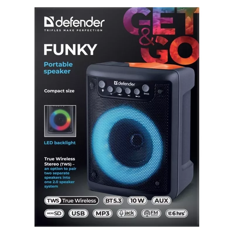 Bluetooth kõlar FUNKY 10W, 65053, DEFENDER