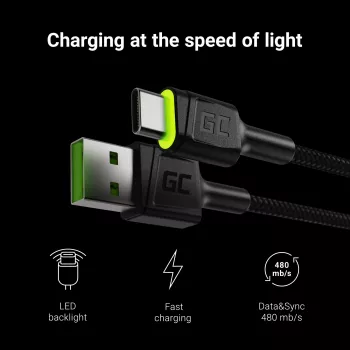 roheline Cell KABGC06 USB-kaabel 1.2 m USB A USB C Must