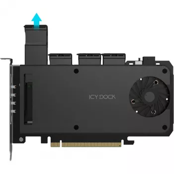 Adapterkaart 4 x M.2 NVMe SSD mobiilne riiul, icy dock MB204MP-B