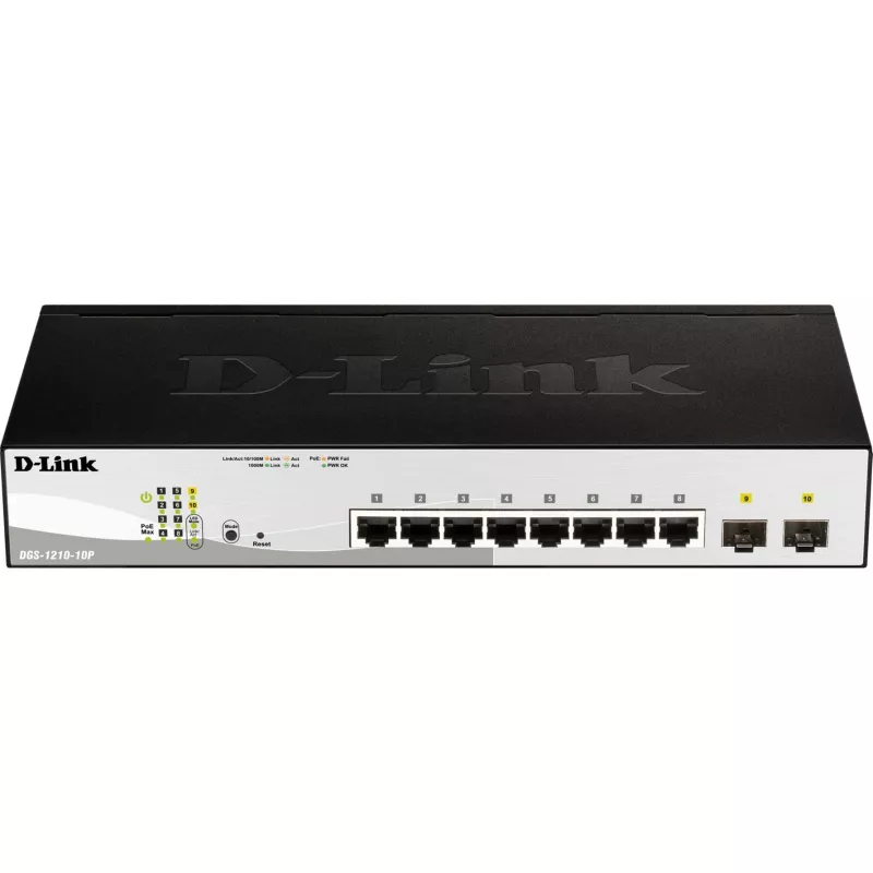 D-Link DGS-1210-10P Hallatav L2 Gigabit Ethernet (10/100/1000) Power over Ethernet (PoE) 1U Must