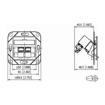 METZ CONNECT 130B12D21102-E - RJ-45 - 6a - -40 - 70 °C - Valge - akrüülnitriilbutadieenstüreen (ABS) - tsink - GHMT - CE