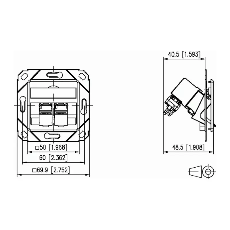 METZ CONNECT 130B12D21102-E - RJ-45 - 6a - -40 - 70 °C - Valge - akrüülnitriilbutadieenstüreen (ABS) - tsink - GHMT - CE