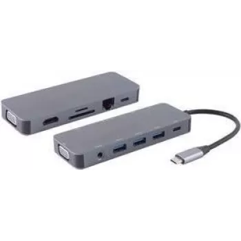 shiverpeaks ®-BASIC-S--USB-DOCK--USB-C multidokk, 11in1, HDMI, VGA, PD, Hub, SD, LAN, AUX (BS14-05028)