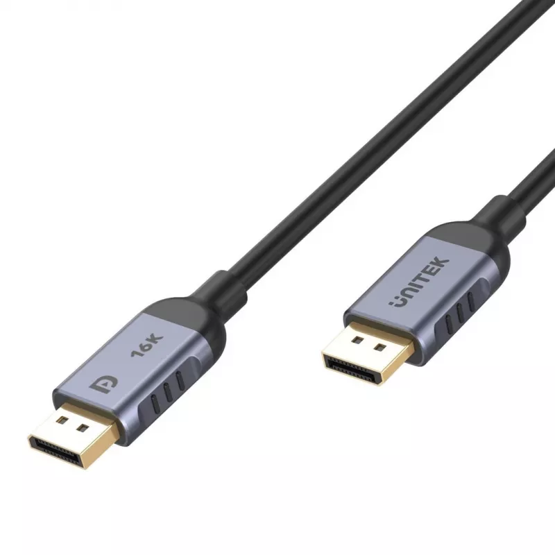 DisplayPort kaabel Unitek C1626GY01-1.5M — 1.5 m, DisplayPort 2.1, isane-isasele, 360 Hz, 15360×8640, hall