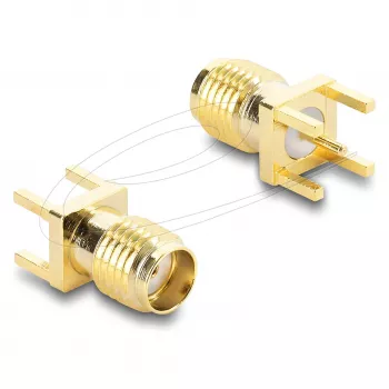 Kaablisoo muundur DELOCK 67411 SMA kuldne pistik — SMA–SMA adapter