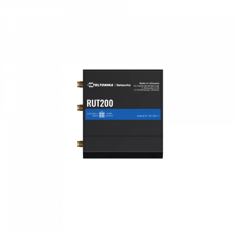 Teltonika LTE Cat 4 ruuter | RUT200 | 802.11n | 10/100 Mbit/s | Ethernet LAN (RJ-45) pordid 2 | Mesh tugi puudub | MU-MIMO puudub | Mobiilne lairibaühendus puudub