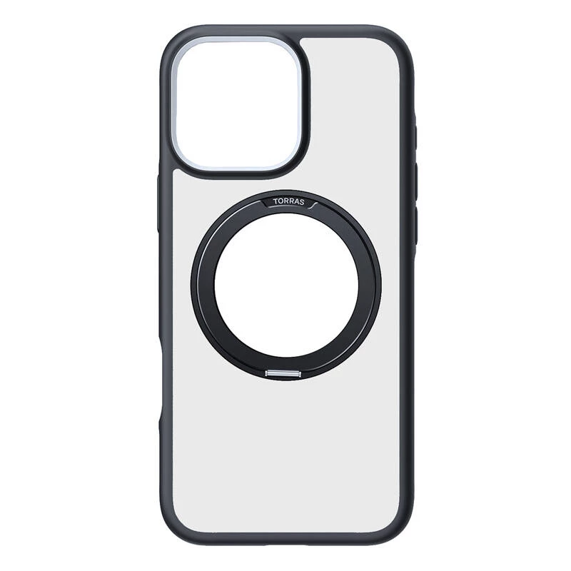 Kaitsev telefonikott Torras Ostand R Fusion iPhone 16 Pro jaoks — Must