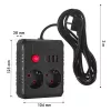 Pikendusjuhe MACLEAN MCE388 B — 2 pistikupesa, 3×USB A, 110–120 V 50/60 Hz, 2500 W, 3 m kaabel, must