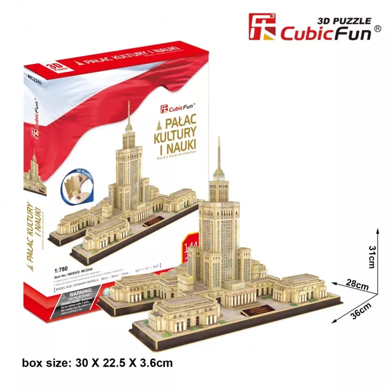 3D PUZZLE Kultuuri- ja Teaduspalee, 144 ELEMENTI