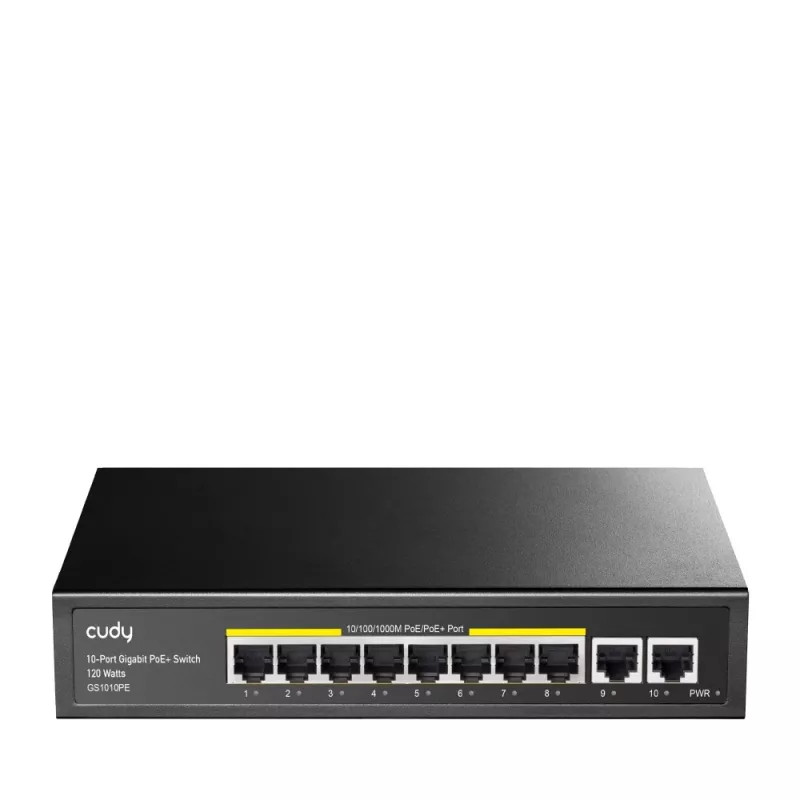 Cudy GS1010PE võrgukommutaator Gigabit Ethernet 10 porti PoE Must
