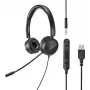 Renkforce RF-HS-360 PC-peakomplekt USB Stereo On Ear Must (RF-4737358)