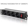 Qoltec alumiiniumist PDU 10'' RACKile | 1U | 16A | 4xPRANTSUSE | 1,8 m