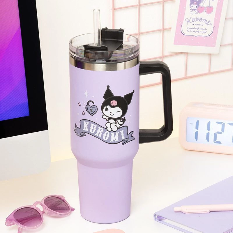 Paladone Hello Kitty Kuromi 900ml isoleeritud tass ja kõrs