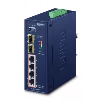 PLANET IGS-624HPT võrgukommutaator haldamata Gigabit Ethernet (10/100/1000) Toide üle Etherneti (PoE) Sinine