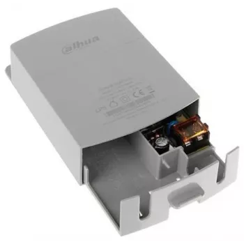 Toiteadapter DAHUA PFM300 — kaameratele, sisend 180–264V 50–60Hz, kompaktne 37×88×138mm, hall