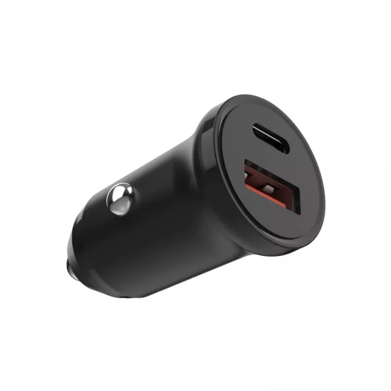 Autolaadija FIXED FIXCC20N-CU-BK — USB-C ja USB-A pesad, 20W väljund, kompaktne sõidukisisene adapter