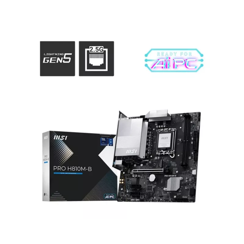 MSI PRO H810M-B emaplaat Intel H810 LGA 1851 (Socket V1) micro ATX